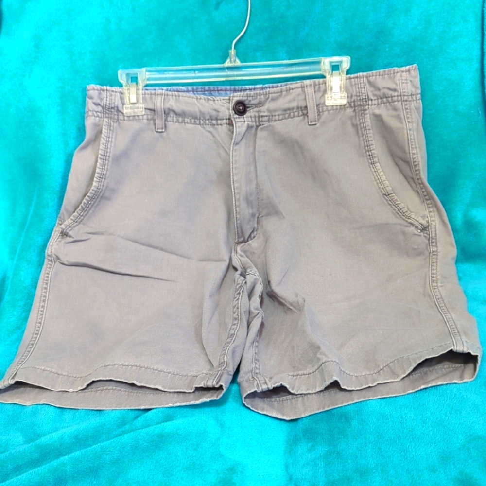 Red Camel Chino Shorts Mens 34x8 Gray Flat Front Pockets Walking Hiking Outdoor